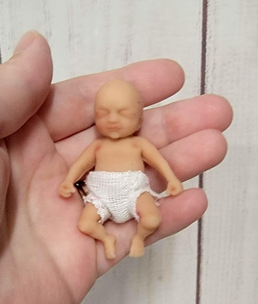 Handmade 2.5" Silicone Baby Doll "Bailey" Enhanced Realism Edition
