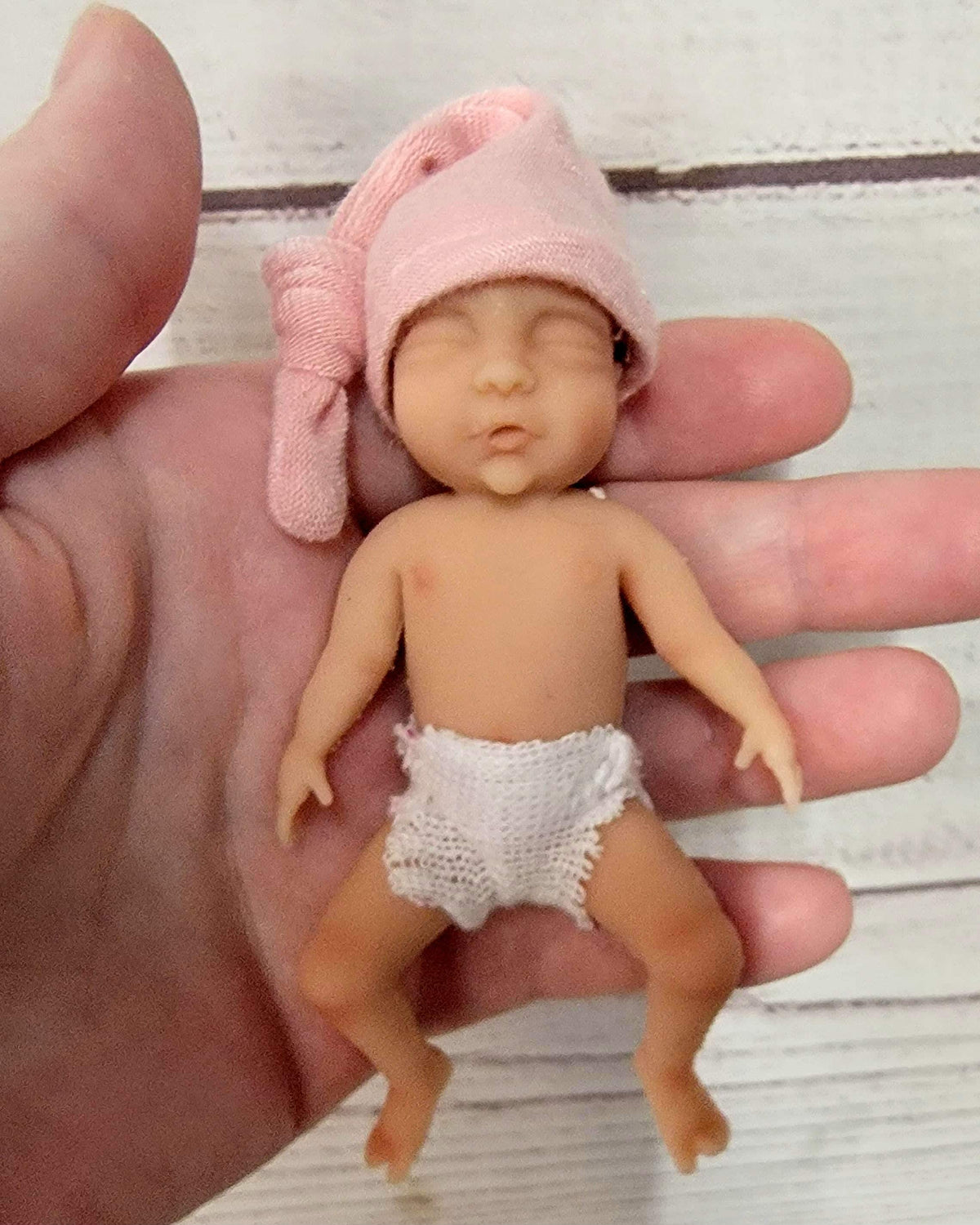 Authentic 4" Silicone Baby Doll "Piper" New Enhanced Realism Edition Handmade by Artist