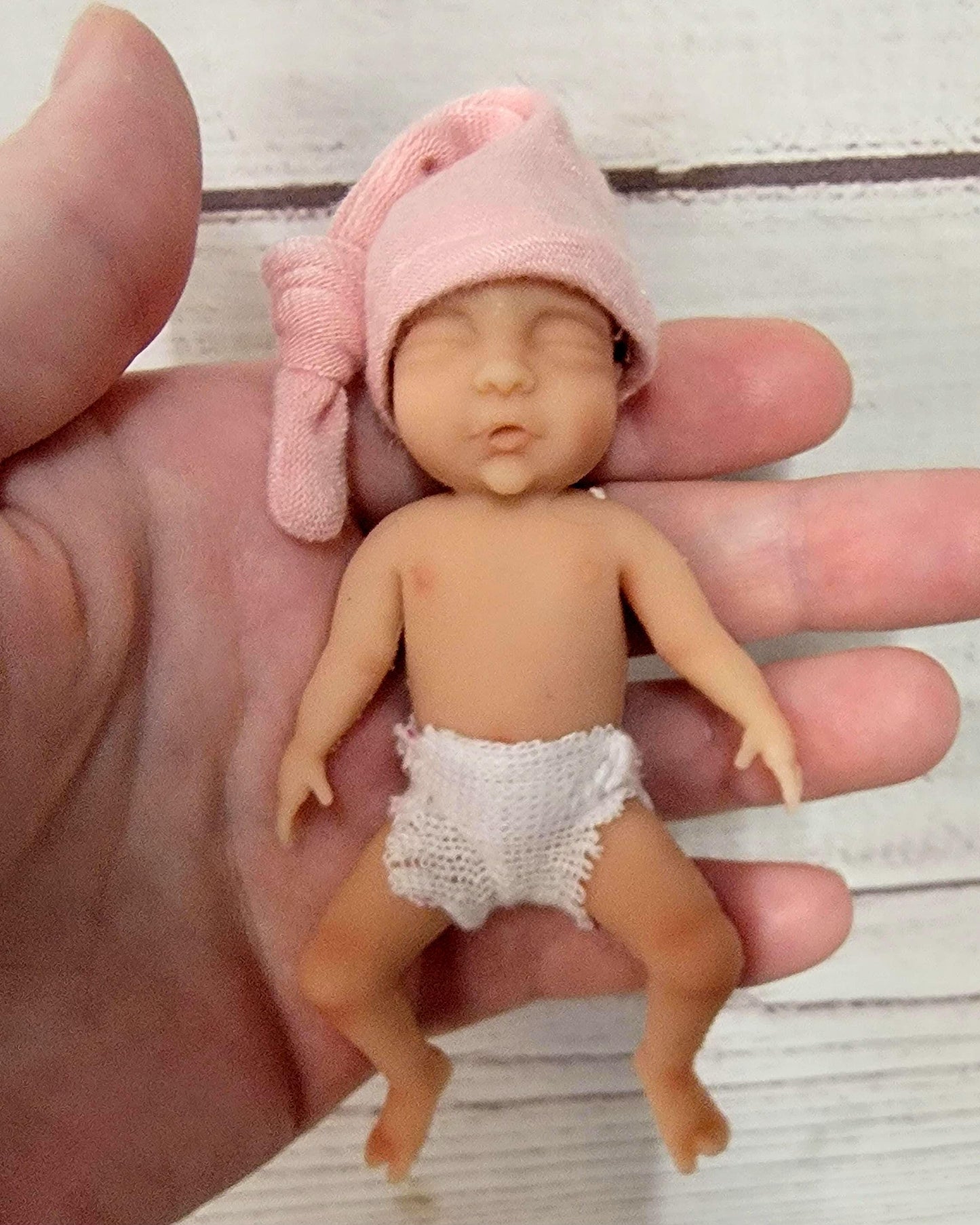 Authentic 4" Silicone Baby Doll "Piper" New Enhanced Realism Edition Handmade by Artist