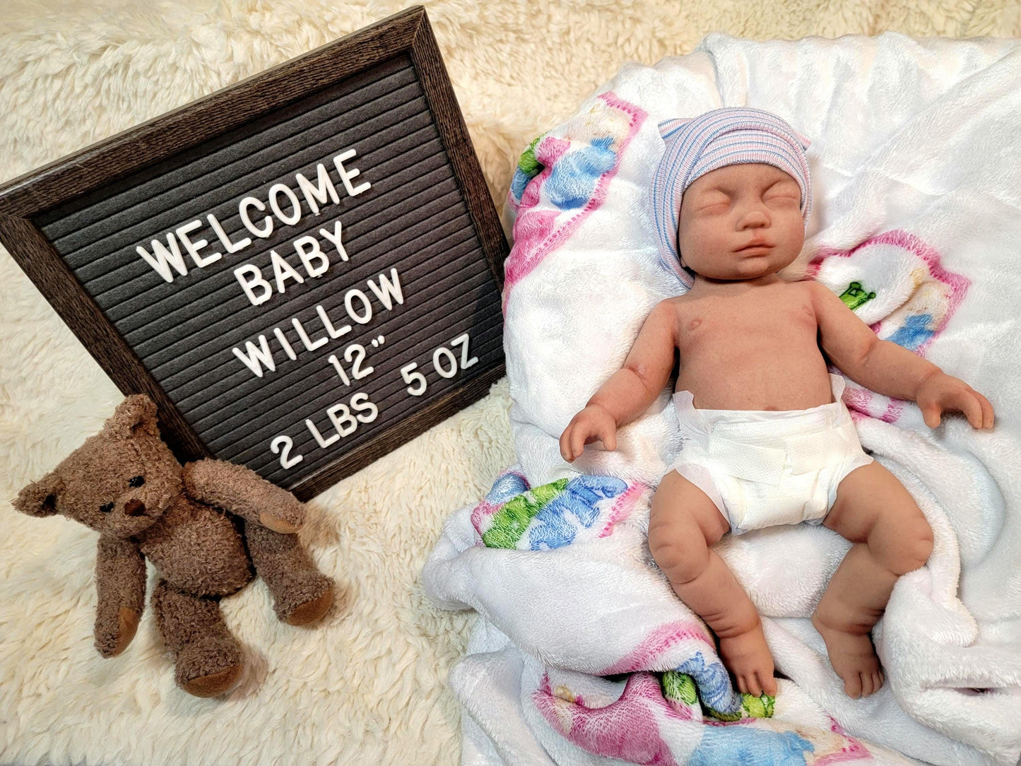 Handmade 12" Silicone Reborn Baby Doll: Willow or William Enhanced Realism Edition