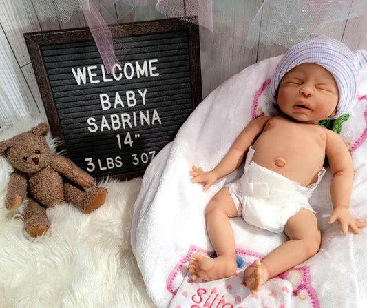 Handmade 14" Silicone Baby Doll "Sabrina" or "Sebastian" Enhanced Realism Edition