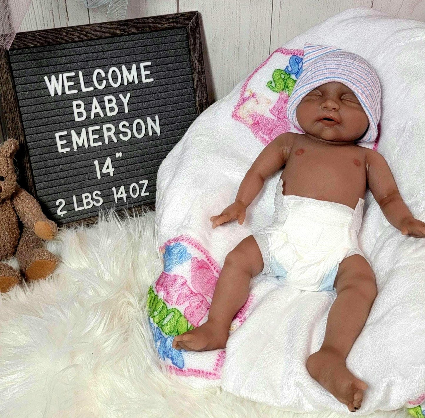 Handmade 14" Silicone Baby Doll Enhanced Realism Edition - Emerson