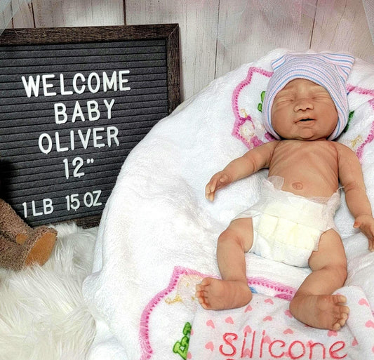 Handmade 12" Silicone Baby Doll "Oliver" Boy Enhanced Realism Edition