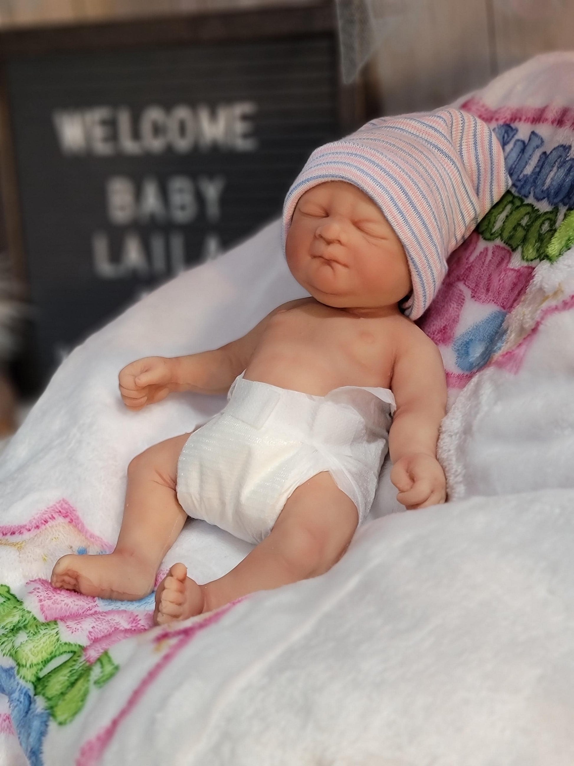 Handmade 10" Silicone Baby Doll "Laila or "Liam" Enhanced Realism Edition