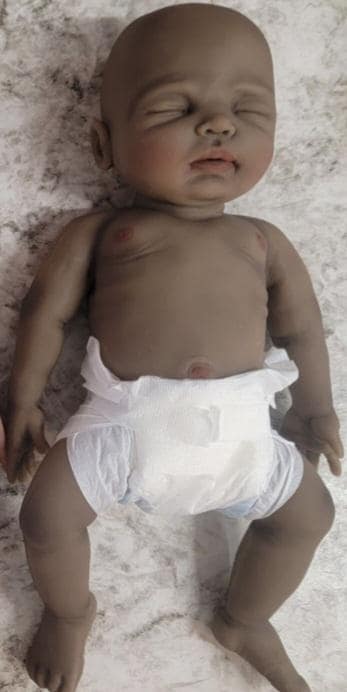 Authentic 12" Silicone Baby Doll Dark "Charlotte" or "Carter" Enhanced Realism Edition Handmade by Artist