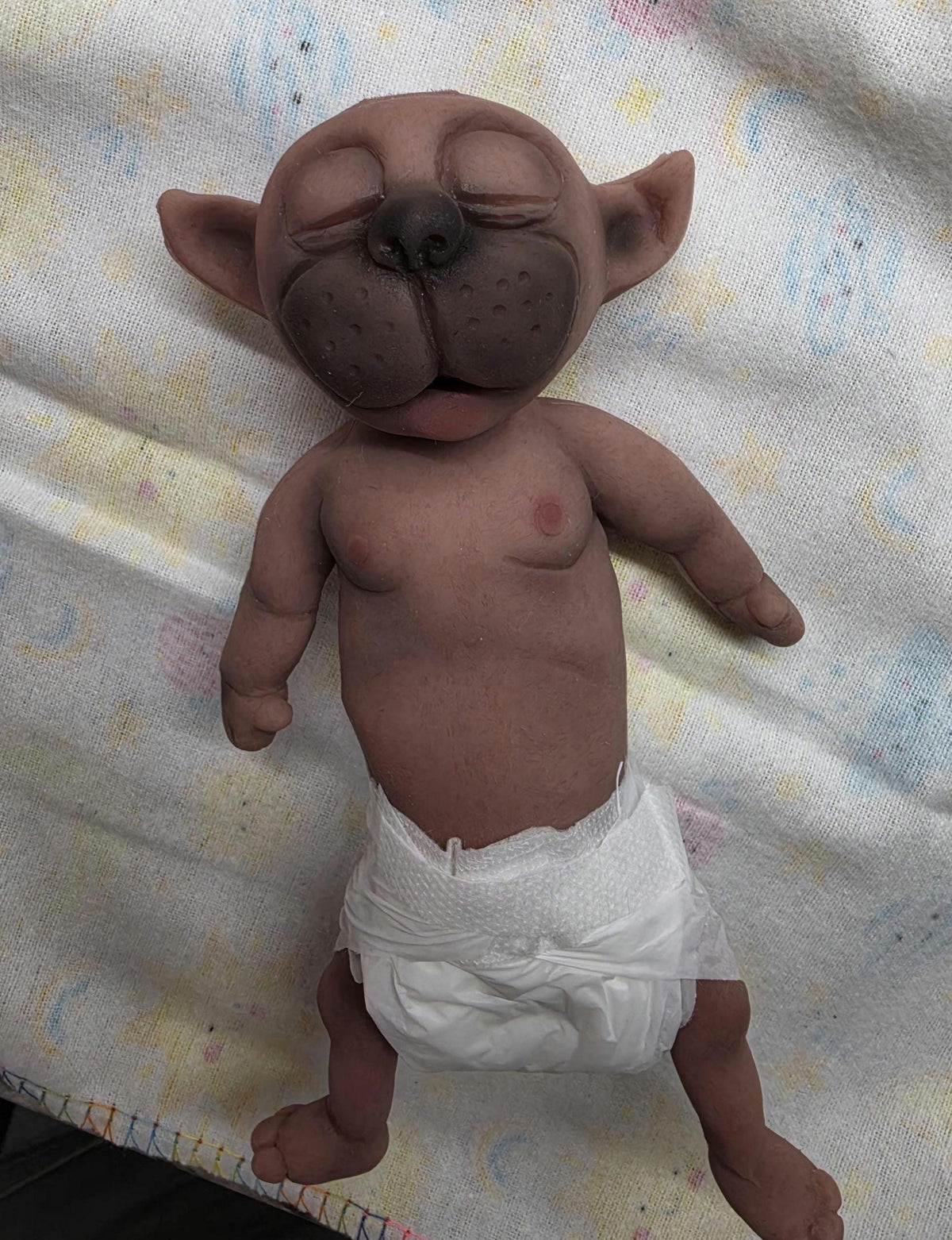 Authentic 7" Werewolf Silicone Baby Doll "Wooby" Handmade by Artist