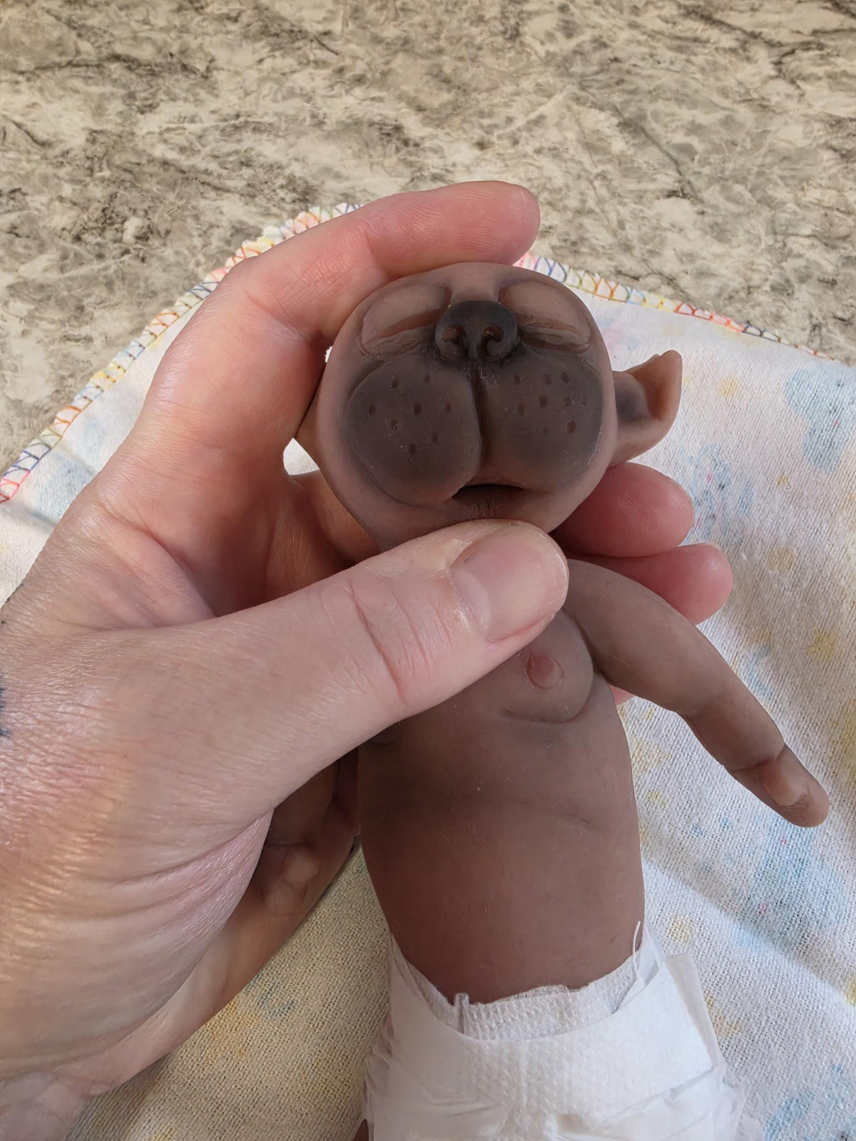 Authentic 7" Werewolf Silicone Baby Doll "Wooby" Handmade by Artist