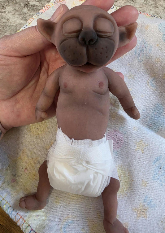 Authentic 7" Werewolf Silicone Baby Doll "Wooby" Handmade by Artist