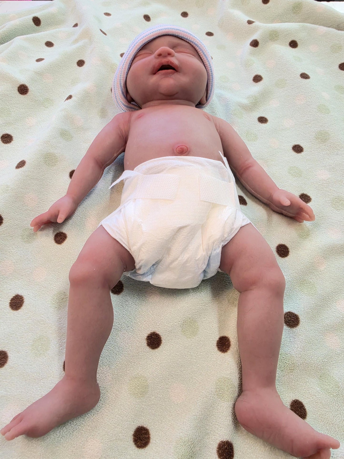 Ready to ship Authentic 14" Silicone Baby Girl Doll Enhanced Realism Edition - Emerson Handmade by Artist