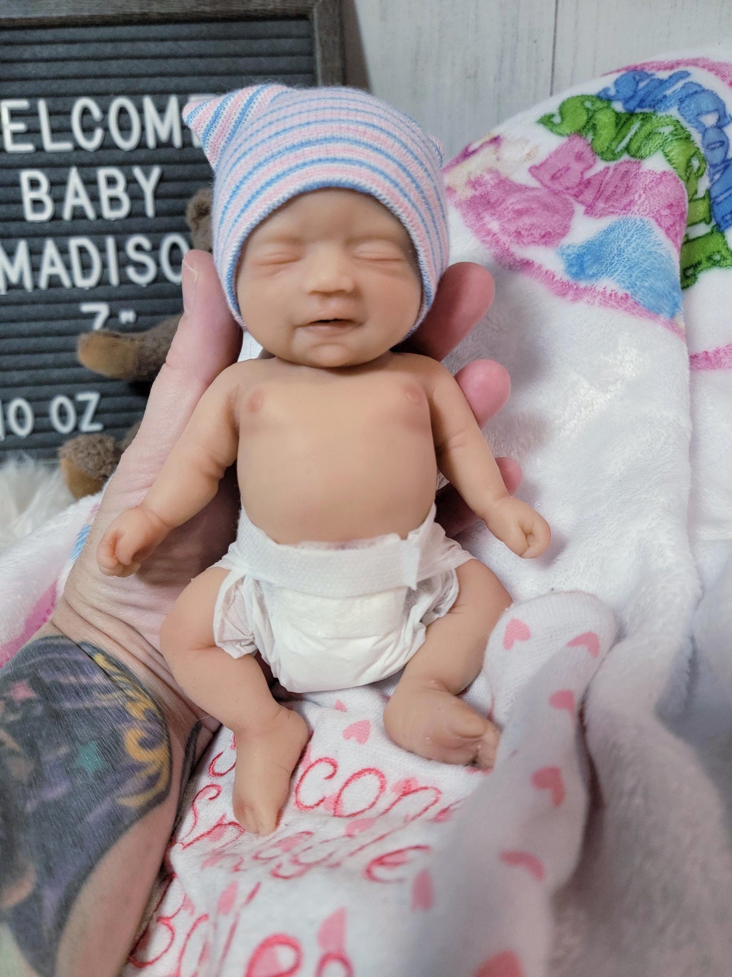 Authentic 7" Silicone Baby Doll - Madison or Matthew Enhanced Realism Edition Handmade by Artist