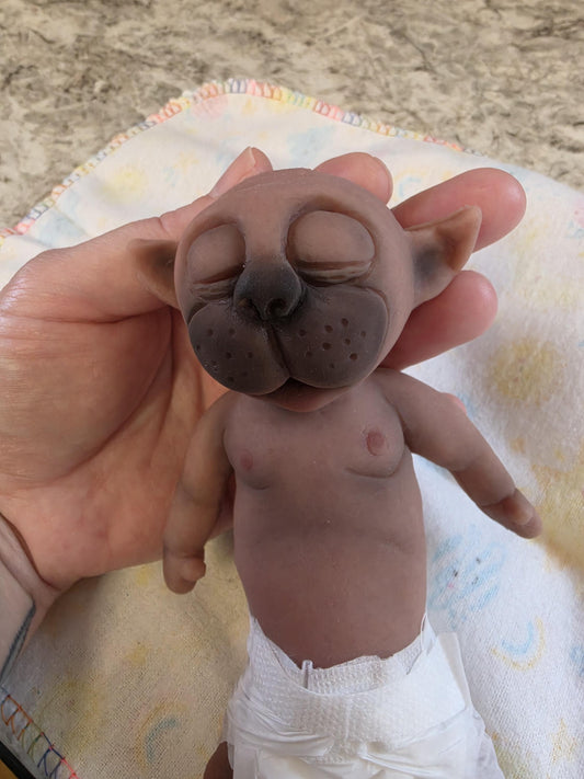 Authentic 7" Werewolf Silicone Baby Doll "Wooby" Handmade by Artist