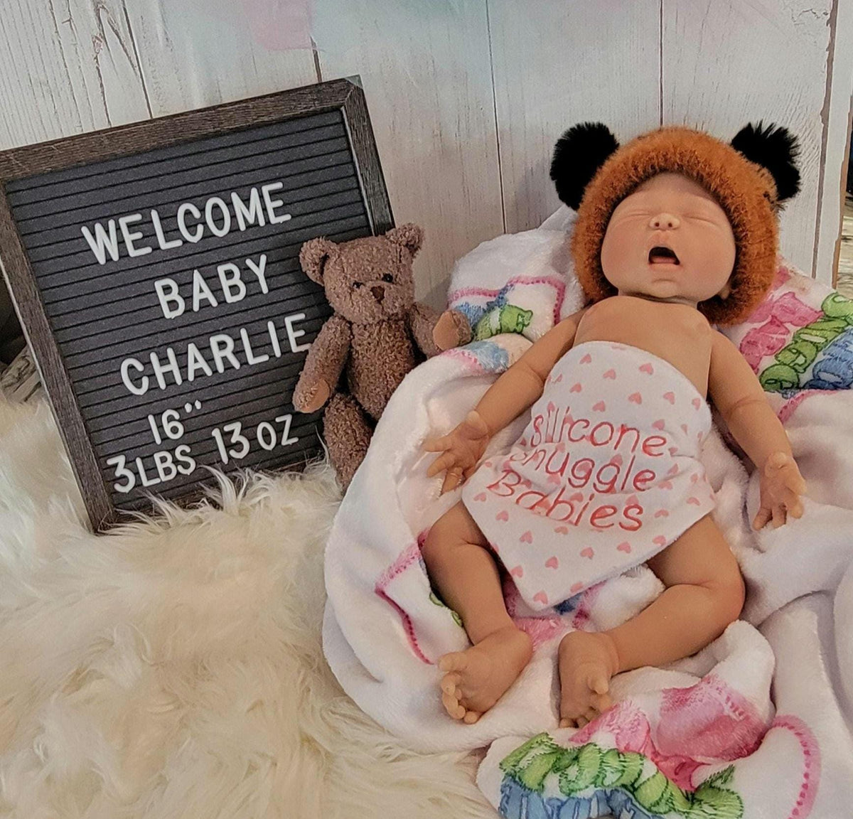 Authentic 16" Silicone Baby Doll "Charlie" Enhanced Realism Edition Handmade by Artist