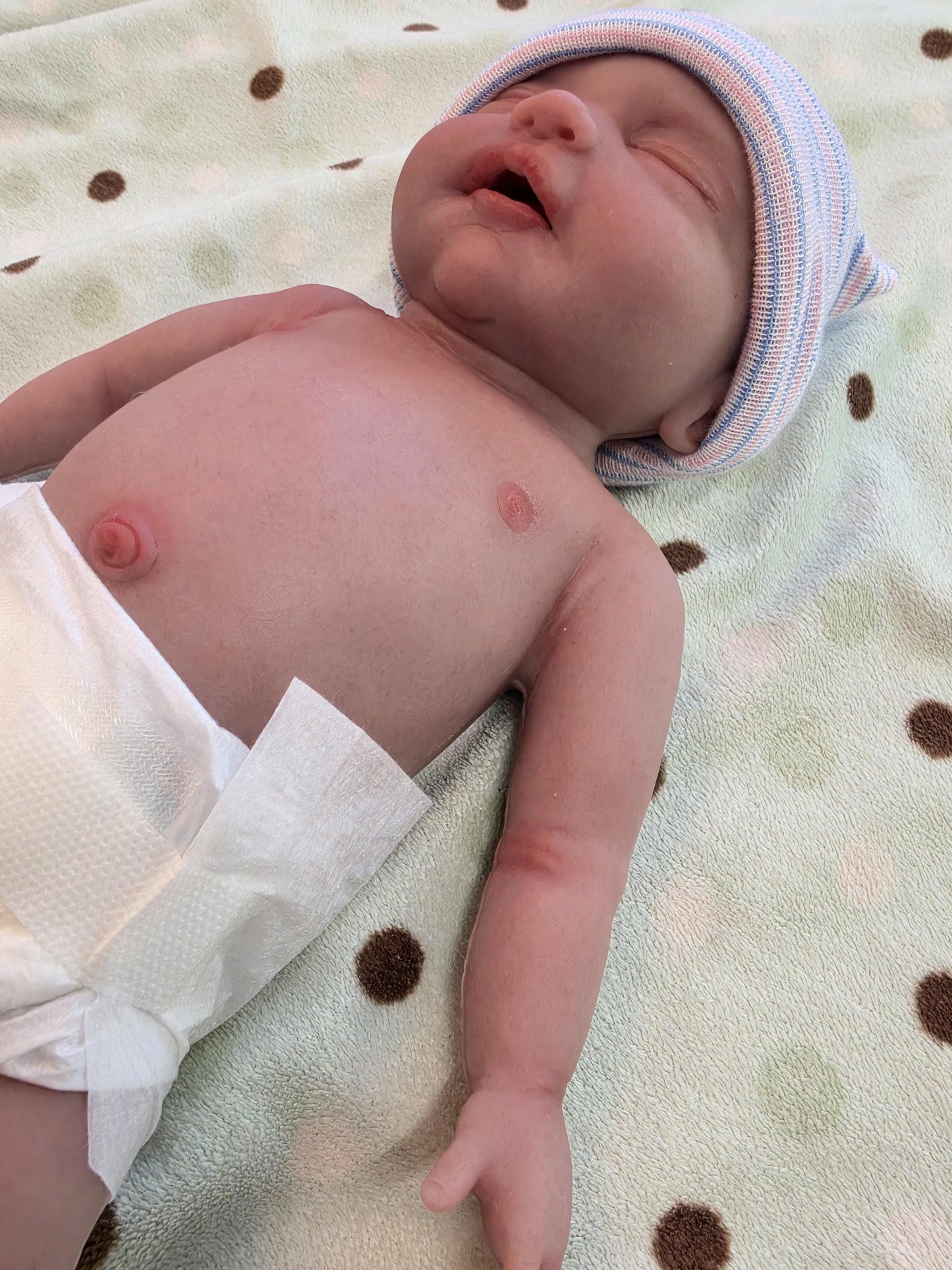 Ready to ship Authentic 14" Silicone Baby Girl Doll Enhanced Realism Edition - Emerson Handmade by Artist