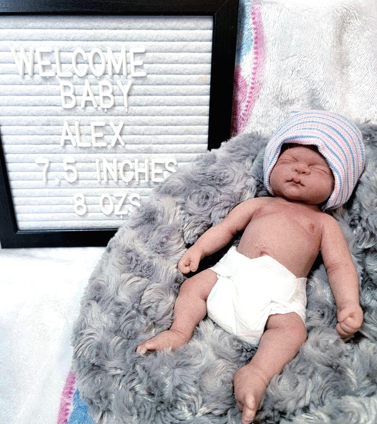 Authentic 7.5" Silicone Baby Girl Doll - "Violet" Enhanced Realism Edition Handmade by Artist