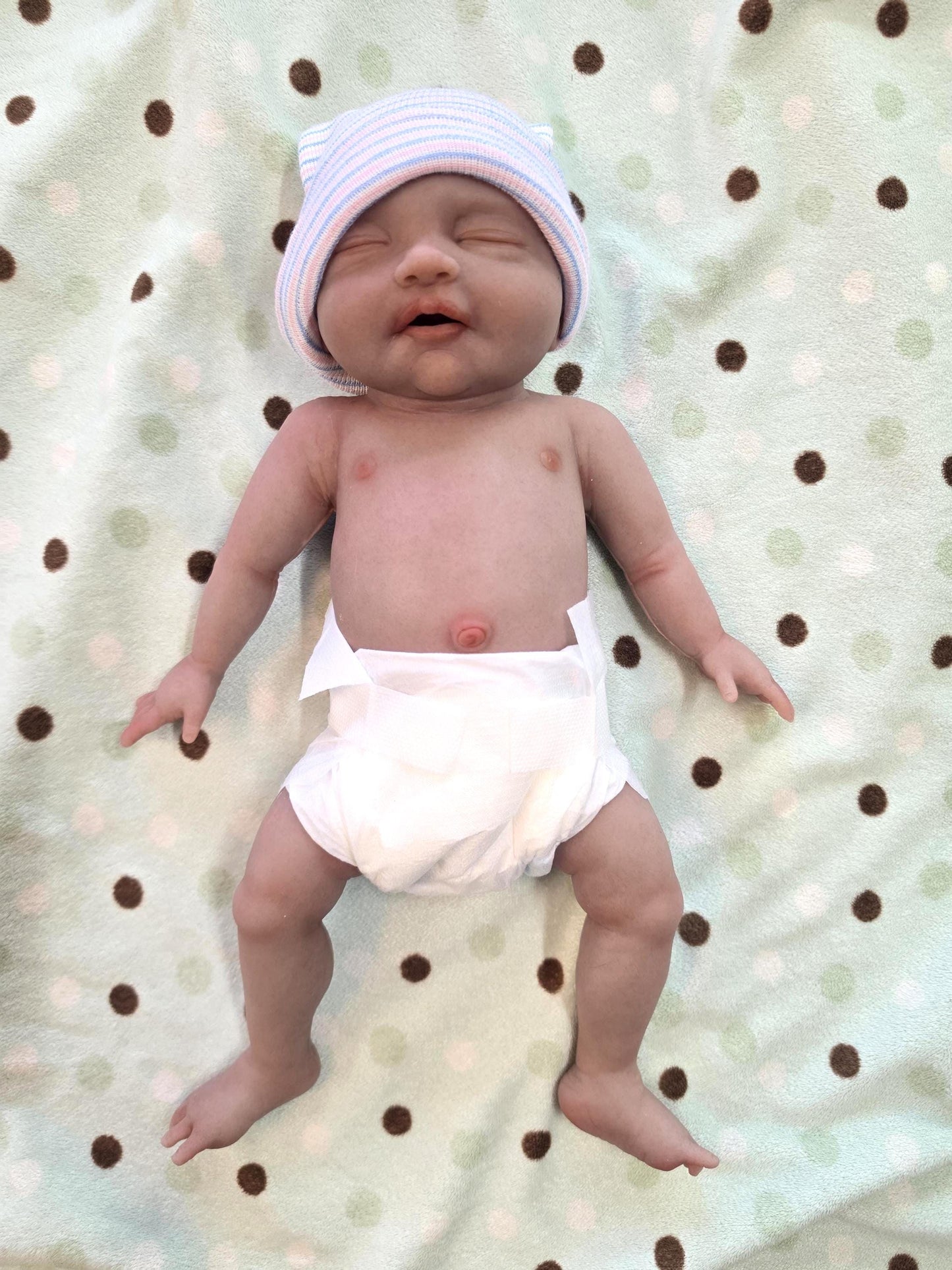 Ready to ship Authentic 14" Silicone Baby Girl Doll Enhanced Realism Edition - Emerson Handmade by Artist