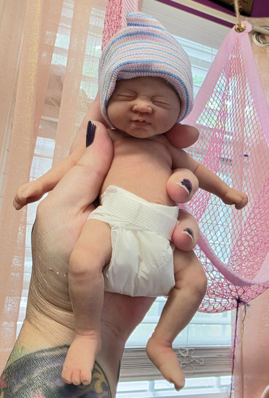 PRE ORDER Authentic 7.5" Silicone Baby Girl Doll - "Avery" Enhanced Realism Edition Handmade by Artist