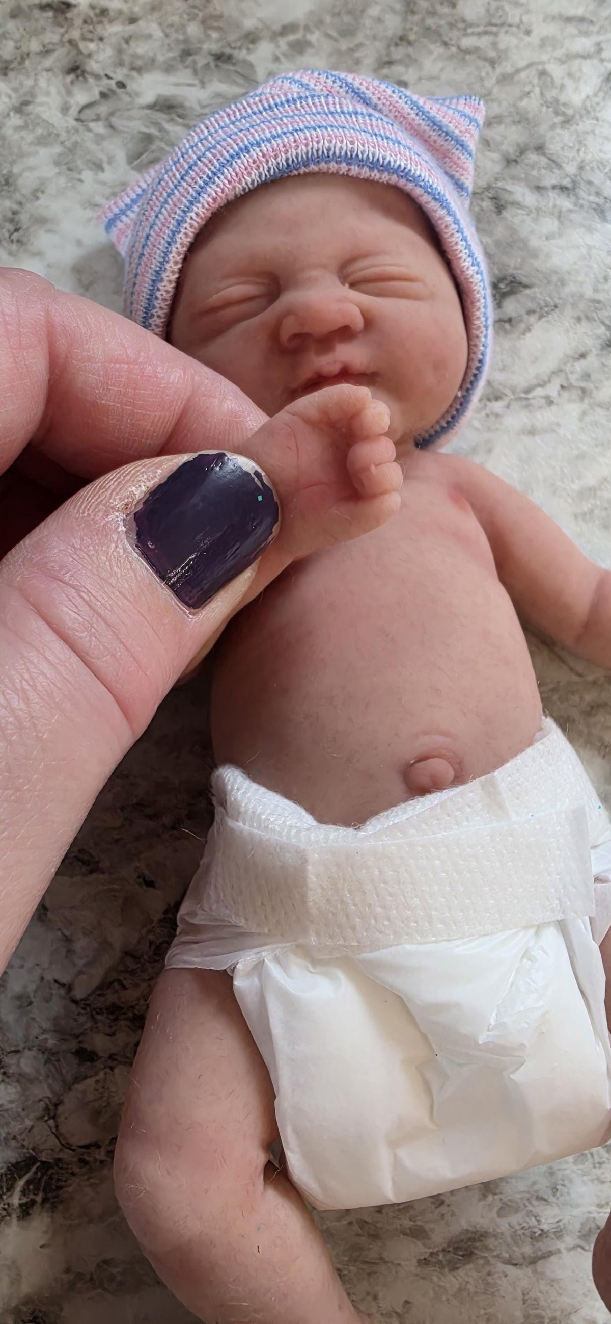 Authentic 7.5" Silicone Baby Girl Doll - "Avery" Enhanced Realism Edition Handmade by Artist