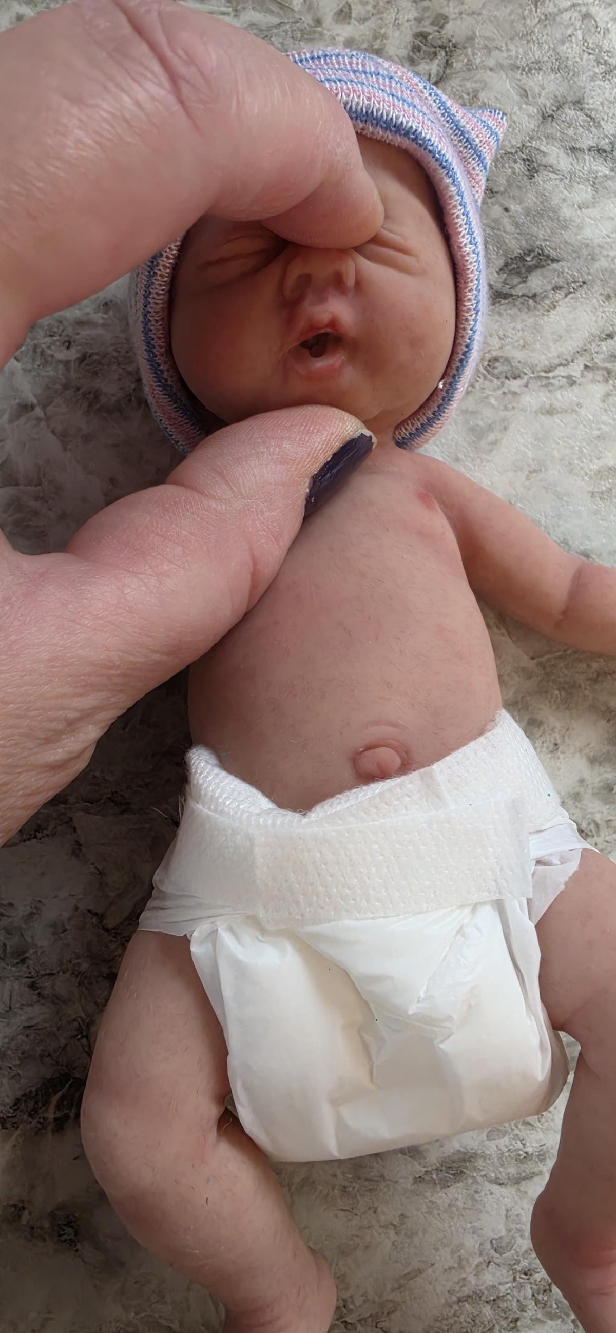 Authentic 7.5" Silicone Baby Girl Doll - "Avery" Enhanced Realism Edition Handmade by Artist