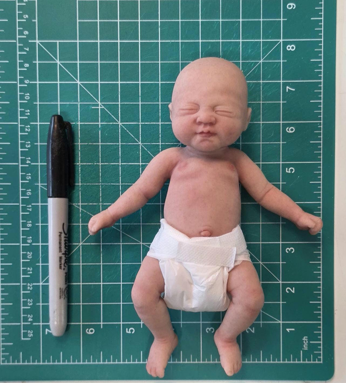 Authentic 7.5" Silicone Baby Girl Doll - "Avery" Enhanced Realism Edition Handmade by Artist