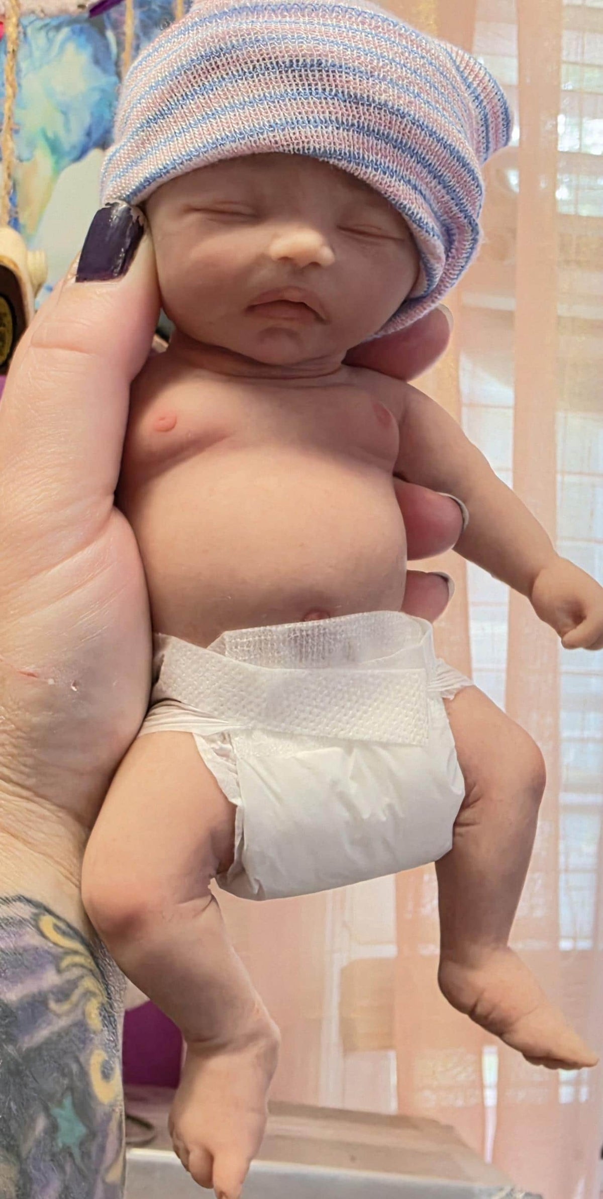 Authentic 8" Silicone Baby Girl Doll - Izzy Enhanced Realism Edition Handmade by Artist