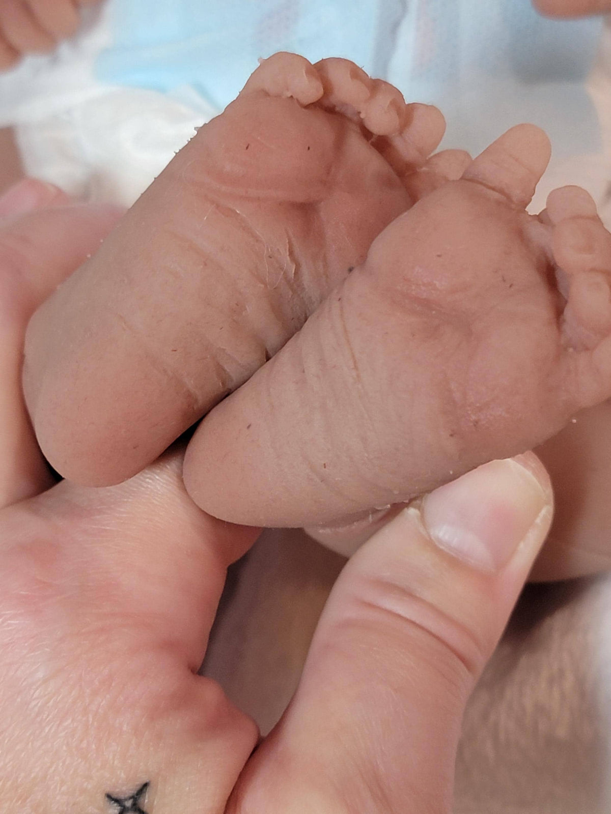 Authentic 16" Silicone Baby Doll - Abigail or Abraham Enhanced Realism Edition Handmade by Artist