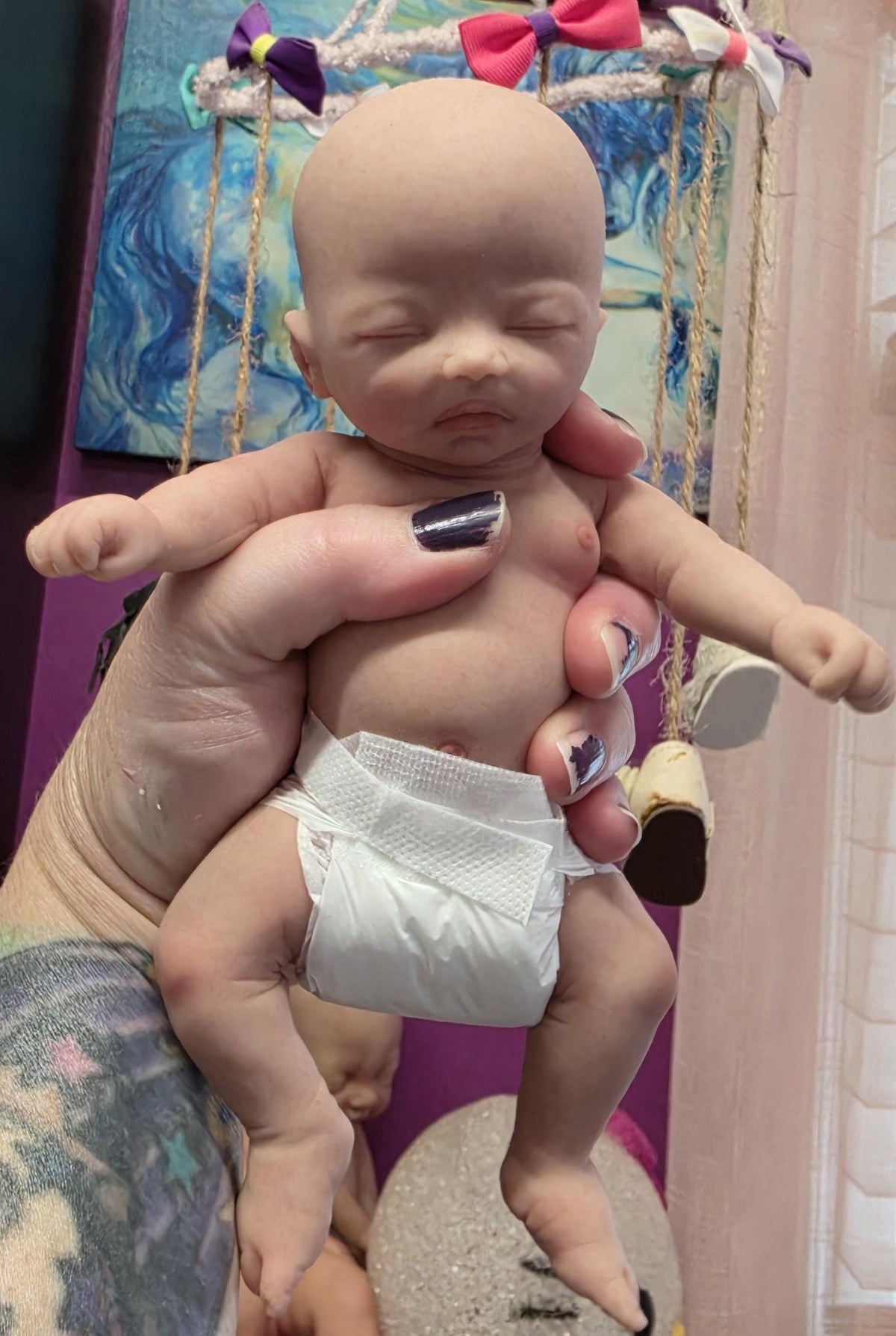 Authentic 8" Silicone Baby Girl Doll - Izzy Enhanced Realism Edition Handmade by Artist