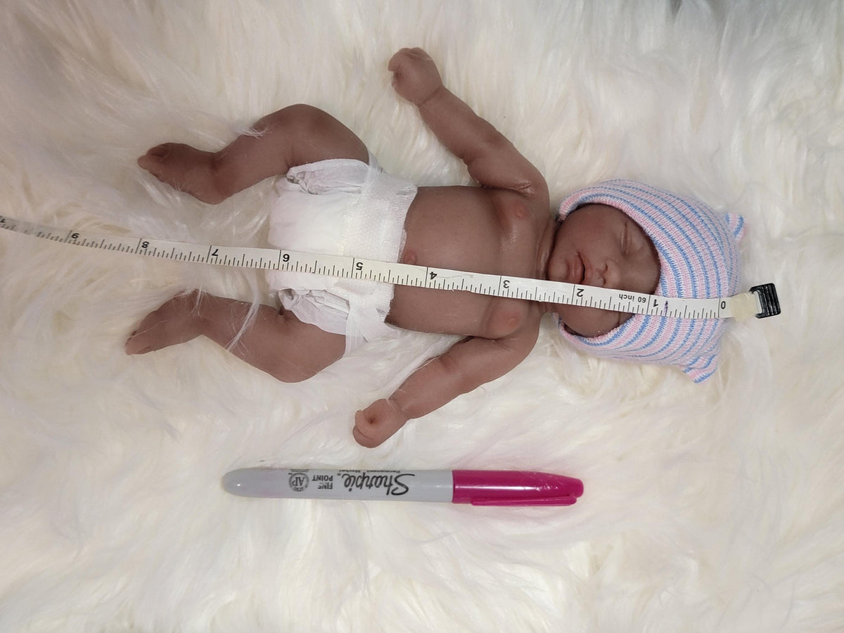 Authentic 8" Silicone Baby Girl Doll - Izzy Enhanced Realism Edition Handmade by Artist