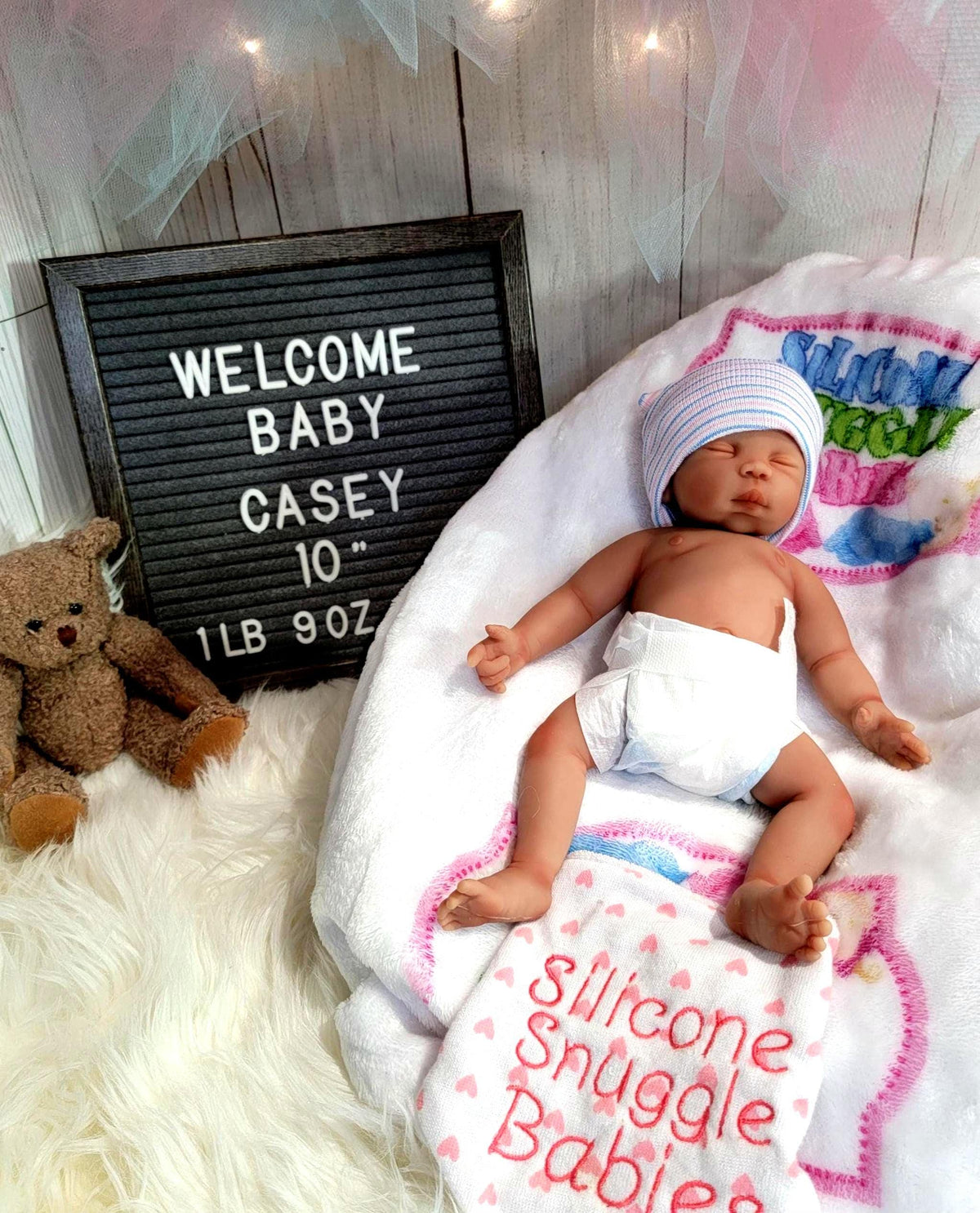Authentic 10" Silicone Baby Doll - "Casey" Enhanced Realism Edition Handmade by Artist
