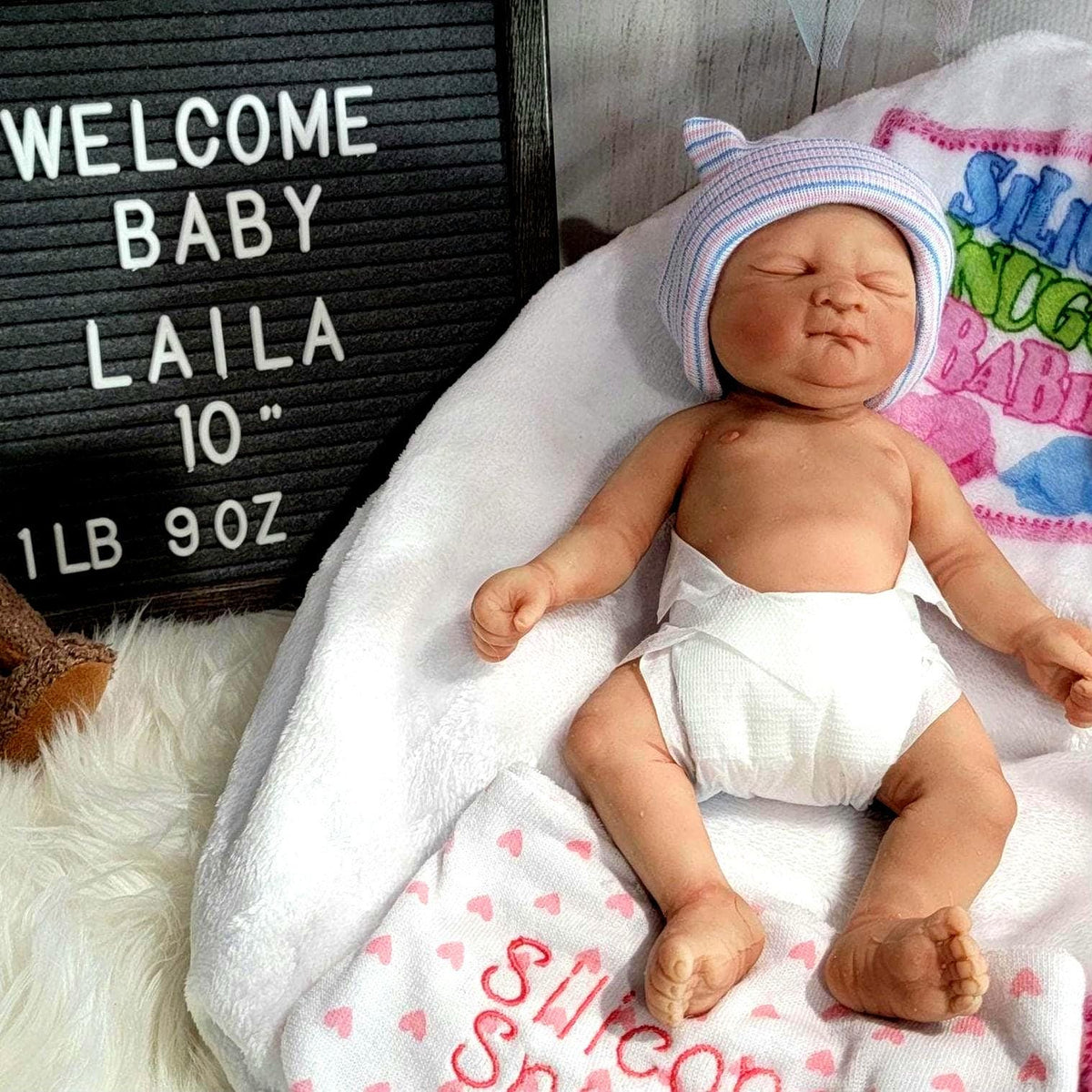 Authentic 10" Silicone Baby Doll "Laila or "Liam" Enhanced Realism Edition Handmade by Artist