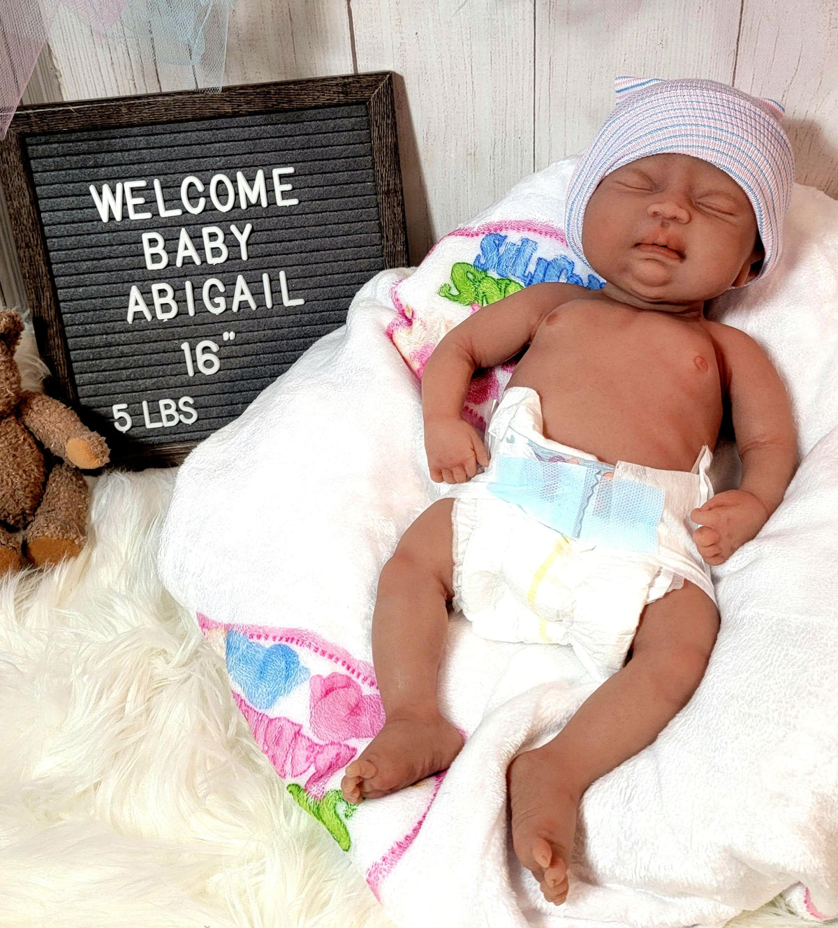Authentic 16" Silicone Baby Doll - Abigail or Abraham Enhanced Realism Edition Handmade by Artist