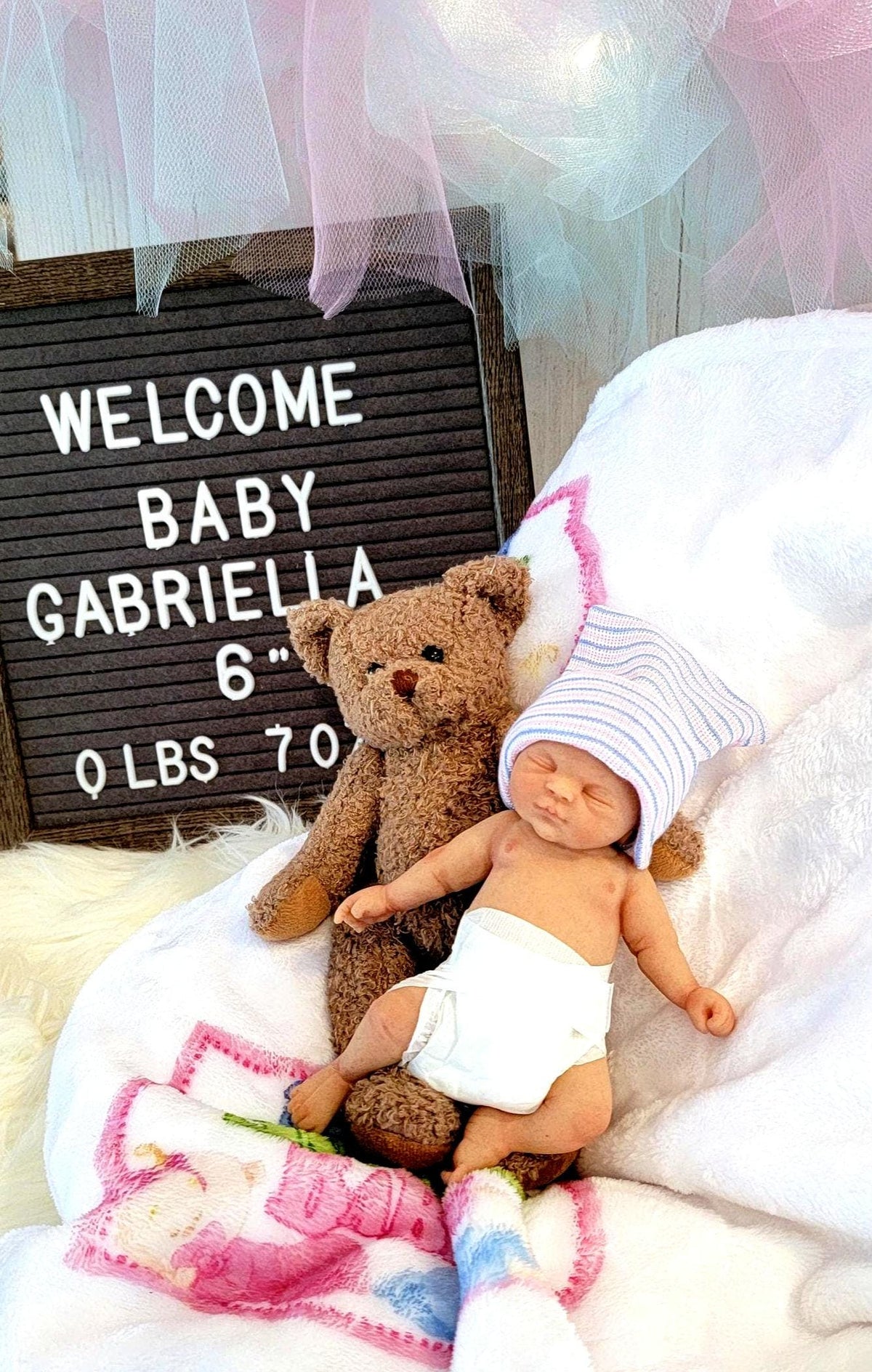 Authentic 6" Silicone Baby Doll - Gabriel or Gabriella Enhanced Realism Edition Handmade by Artist