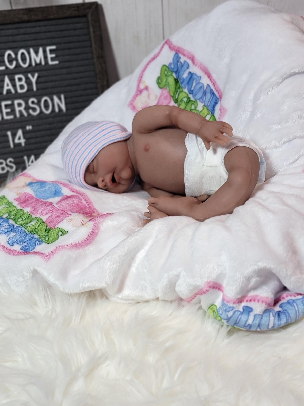 Authentic 14" Silicone Baby Doll Enhanced Realism Edition - Emerson Handmade by Artist