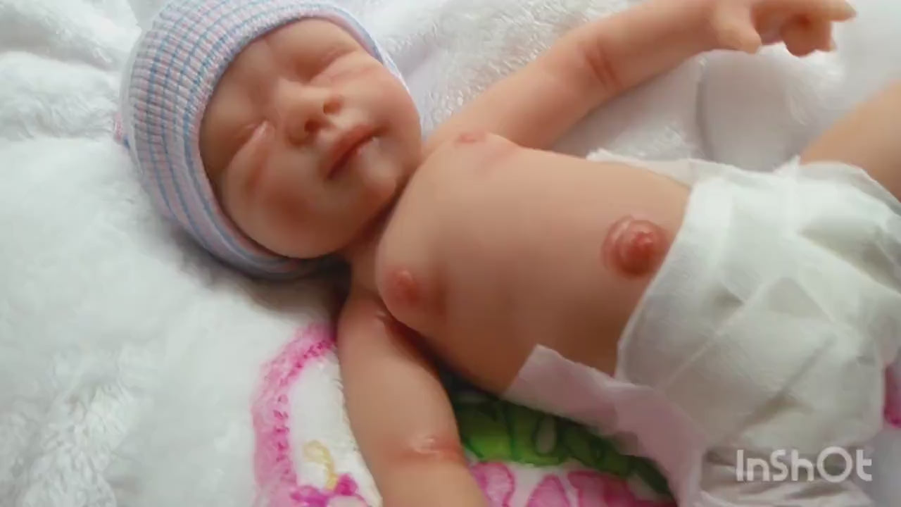 Full Body Silicone Baby Doll 12 inch "Quinn"