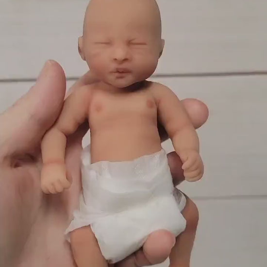 Full Body Silicone Baby Doll 6 inch Girl "Blake"