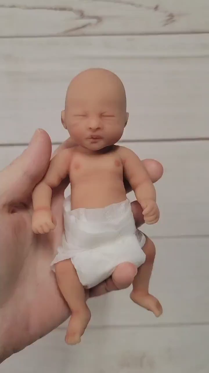 Full Body Silicone Baby Doll 6 inch Girl "Blake"