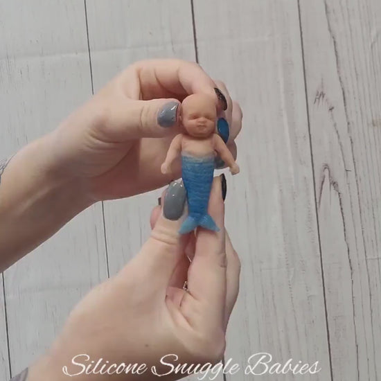 Authentic 3" Mermaid "Drew" Full Silicone Baby Doll New Realism Edition Handmade by Artist
