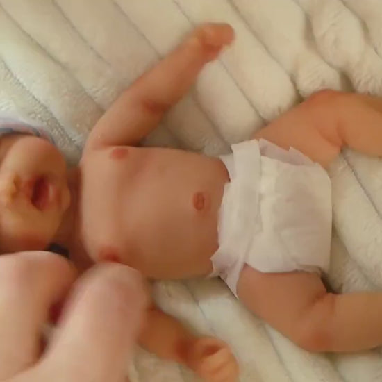 Full Body Silicone Baby Doll 9.5 inch "Harper"