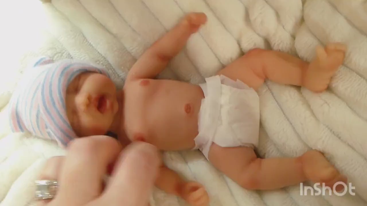 Full Body Silicone Baby Doll 9.5 inch "Harper"