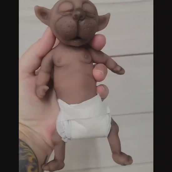 Handmade 7" Werewolf Silicone Baby Doll "Wooby"