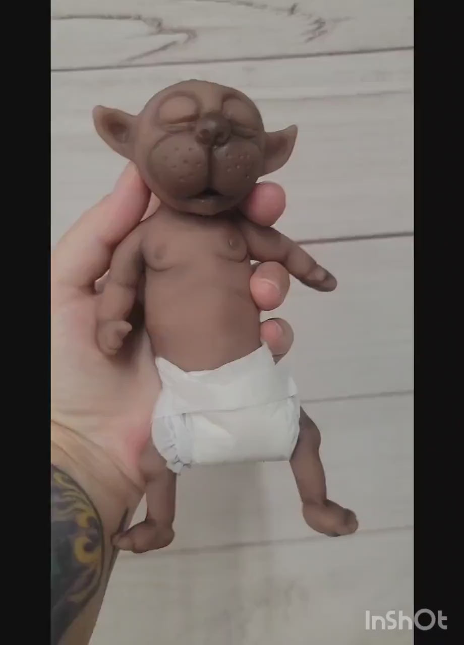 Handmade 7" Werewolf Silicone Baby Doll "Wooby"
