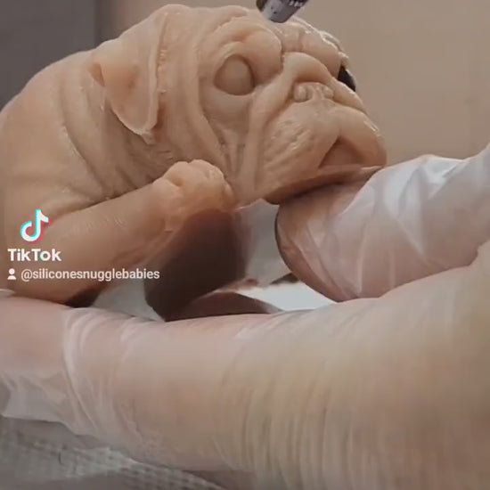 Handmade 5" Pug Full Body Silicone Shelf Sitter