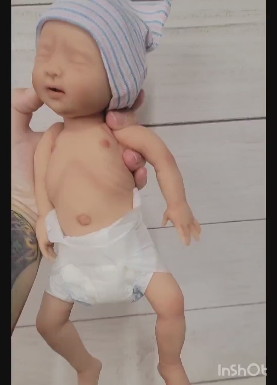 Full Body Silicone Baby Doll 12 inch "Olivia" Micro Preemie Reborn