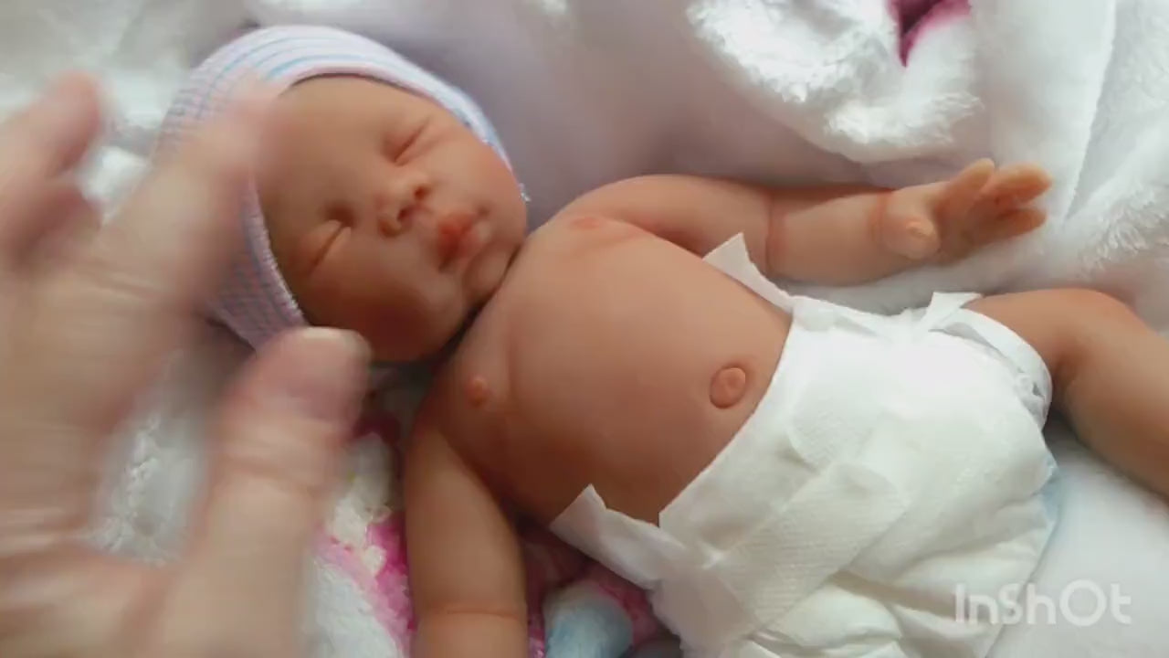 Full Body Silicone Baby Doll 10 inch "Casey"