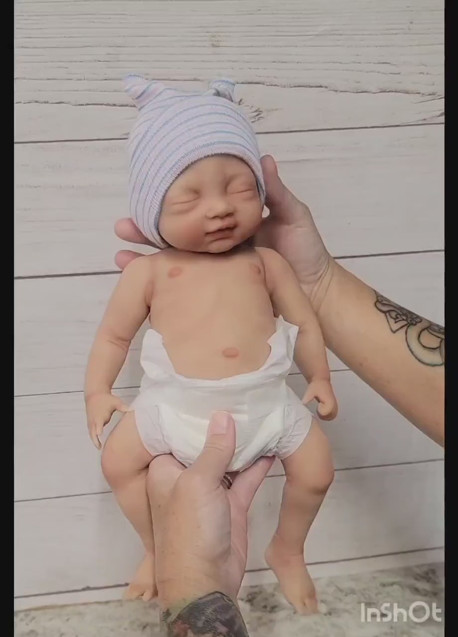 Full Body Silicone Baby Doll 14 inch "Tabitha" or "Tony"