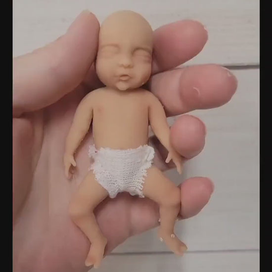 Authentic 4" Silicone Baby Doll "Piper" New Enhanced Realism Edition Handmade by Artist