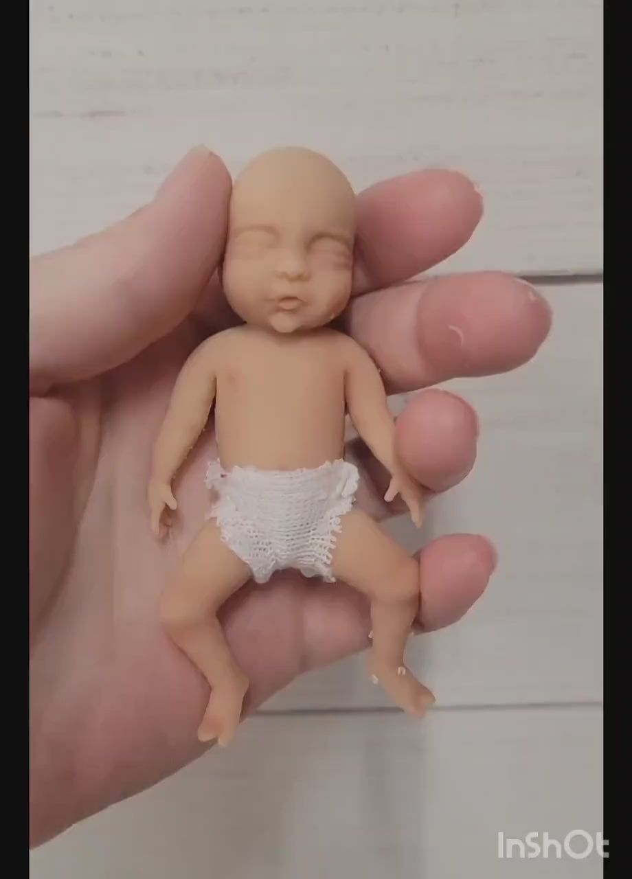Authentic 4" Silicone Baby Doll "Piper" New Enhanced Realism Edition Handmade by Artist