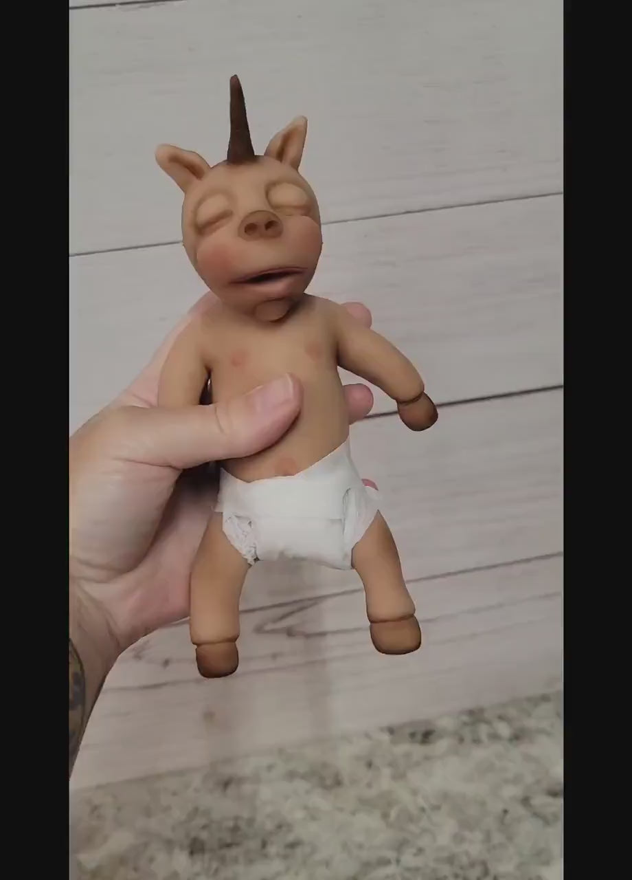 Handmade 7" Unicorn Silicone Baby Doll "Fantasia"